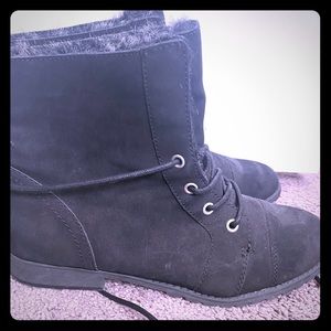 Lace Up Fuzzy Booties